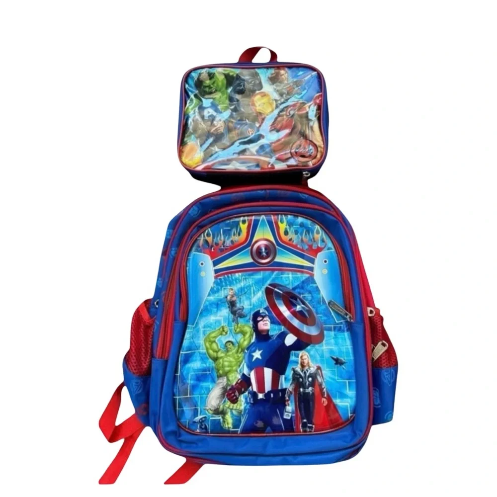 Avengers set 17” Backpack & Lunchbox Marvel Superheroes School Bag NWOT